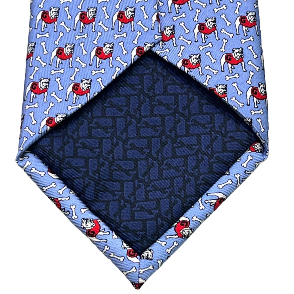 Vineyard Vines Tie Mens Blue Silk Georgia Bulldogs Custom Collection 58x3.5 - Picture 5 of 11